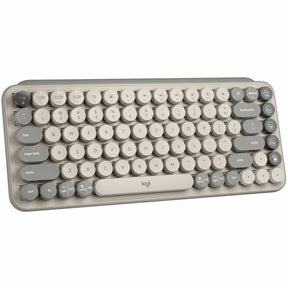 Logitech POP Keys Mechanical Wireless Keyboard with Customizable Emoji Keys, Compact Design, Bluetooth, Mist — 920-011232