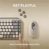 Logitech POP Keys Mechanical Wireless Keyboard with Customizable Emoji Keys, Compact Design, Bluetooth, Mist — 920-011232