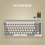 Logitech POP Keys Mechanical Wireless Keyboard with Customizable Emoji Keys, Compact Design, Bluetooth, Mist — 920-011232