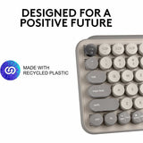 Logitech POP Keys Mechanical Wireless Keyboard with Customizable Emoji Keys, Compact Design, Bluetooth, Mist — 920-011232