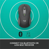 Logitech Signature M650 L for Business Wireless Mouse, For Large Sized Hands, Logi Bolt, Bluetooth, Graphite — 910-006346