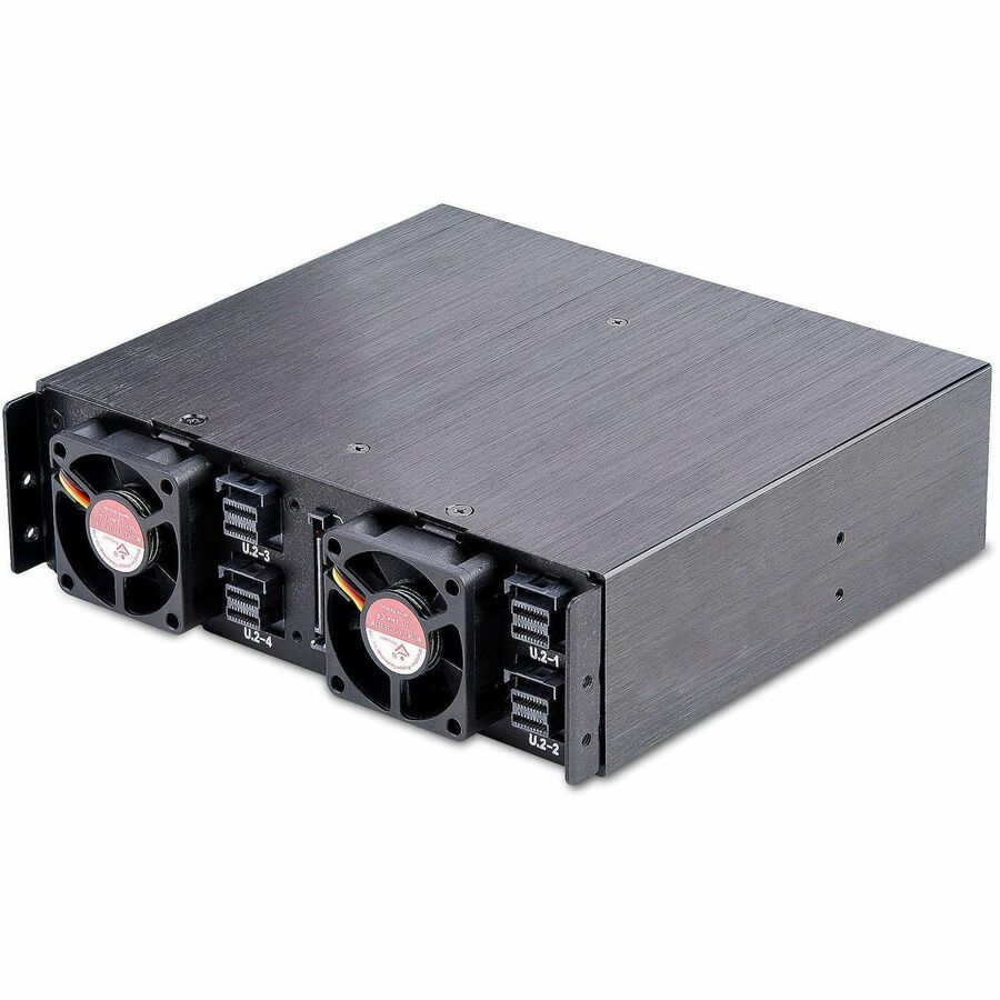 StarTech.com 4-Bay Backplane for U.2 Drives, Fits in a 5.25inch Bay, Mobile Rack for 2.5inch U.2 (SFF-8639) NVMe HDD/SSDs, Removable Trays — 4U2525-SAS-BACKPLANE