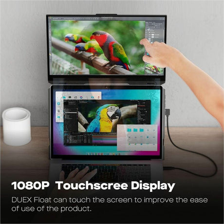Duex Float Mobile Pixels 15.6" Stacked Portable Screens, Full HD IPS 1080P Touchscreen Monitor with Built-in Kickstand, USB Type-C/HDMI Plug and Play, Support Windows/Mac/Android/ChromeOS/Switch — 101-1011P01