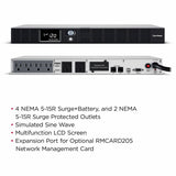 CyberPower OR1000LCDRM1U Smart App LCD UPS Systems — OR1000LCDRM1U