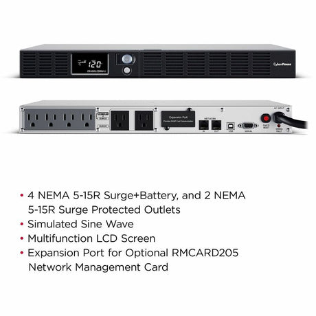 CyberPower OR1000LCDRM1U Smart App LCD UPS Systems — OR1000LCDRM1U