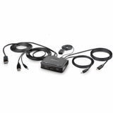 StarTech.com 2-Port Hybrid USB-C DisplayPort Cable KVM Switch, 4K 60Hz, Compact KVM with 6ft/1.8m USB-A & 4ft/1.2m USB-C Integrated Cables — C2-D46-UAC-CBL-KVM
