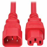 Eaton Tripp Lite Series Power Cord C14 to C15 - Heavy-Duty, 15A, 250V, 14 AWG, 10 ft. (3.1 m), Red — P018-010-ARD