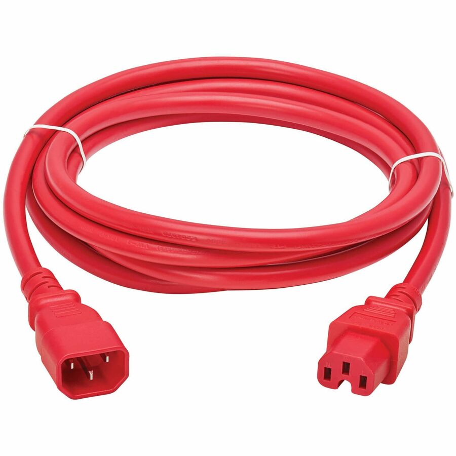 Eaton Tripp Lite Series Power Cord C14 to C15 - Heavy-Duty, 15A, 250V, 14 AWG, 10 ft. (3.1 m), Red — P018-010-ARD