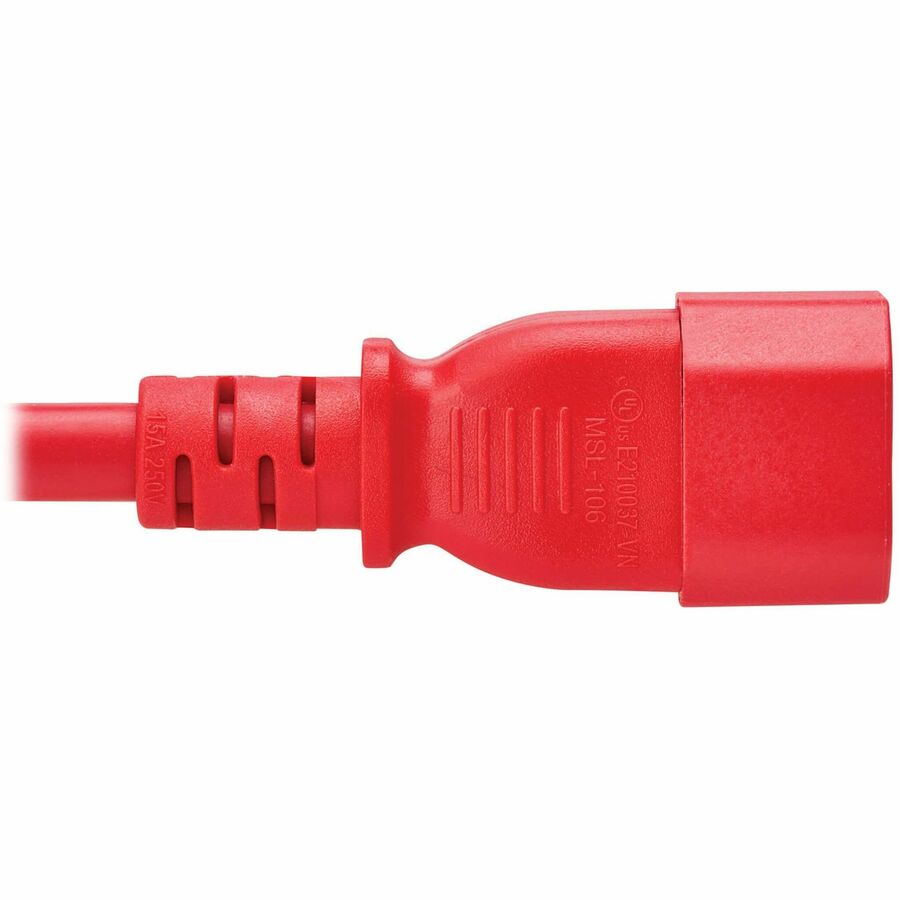 Eaton Tripp Lite Series Power Cord C14 to C15 - Heavy-Duty, 15A, 250V, 14 AWG, 10 ft. (3.1 m), Red — P018-010-ARD