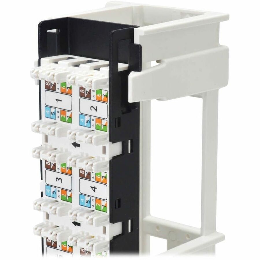 Eaton Tripp Lite Series 12-Port Cat6a Wall-Mount Patch Panel - PoE+ Compliant, 110, 568A/B, RJ45 Ethernet, Offset Ports, TAA — N250-012-6A-OF