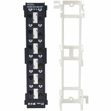 Eaton Tripp Lite Series 12-Port Cat6a Wall-Mount Patch Panel - PoE+ Compliant, 110, 568A/B, RJ45 Ethernet, Offset Ports, TAA — N250-012-6A-OF