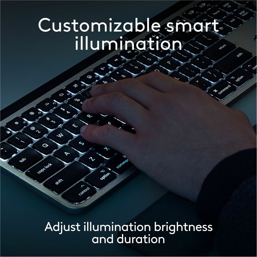 Logitech MX Keys S for Mac, Wireless Keyboard, Fluid, Precise Laptop-Like Typing, Programmable Keys, Backlit, Bluetooth, Space Grey — 920-011621