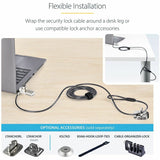 StarTech.com 10-Pack Dual-Access Laptop Lock, 6.5ft (2m) Keyed Alike and Combination Security Cable Lock for K-Slot Devices, Anti-Theft — DUALKA10-LAPTOP-LOCK
