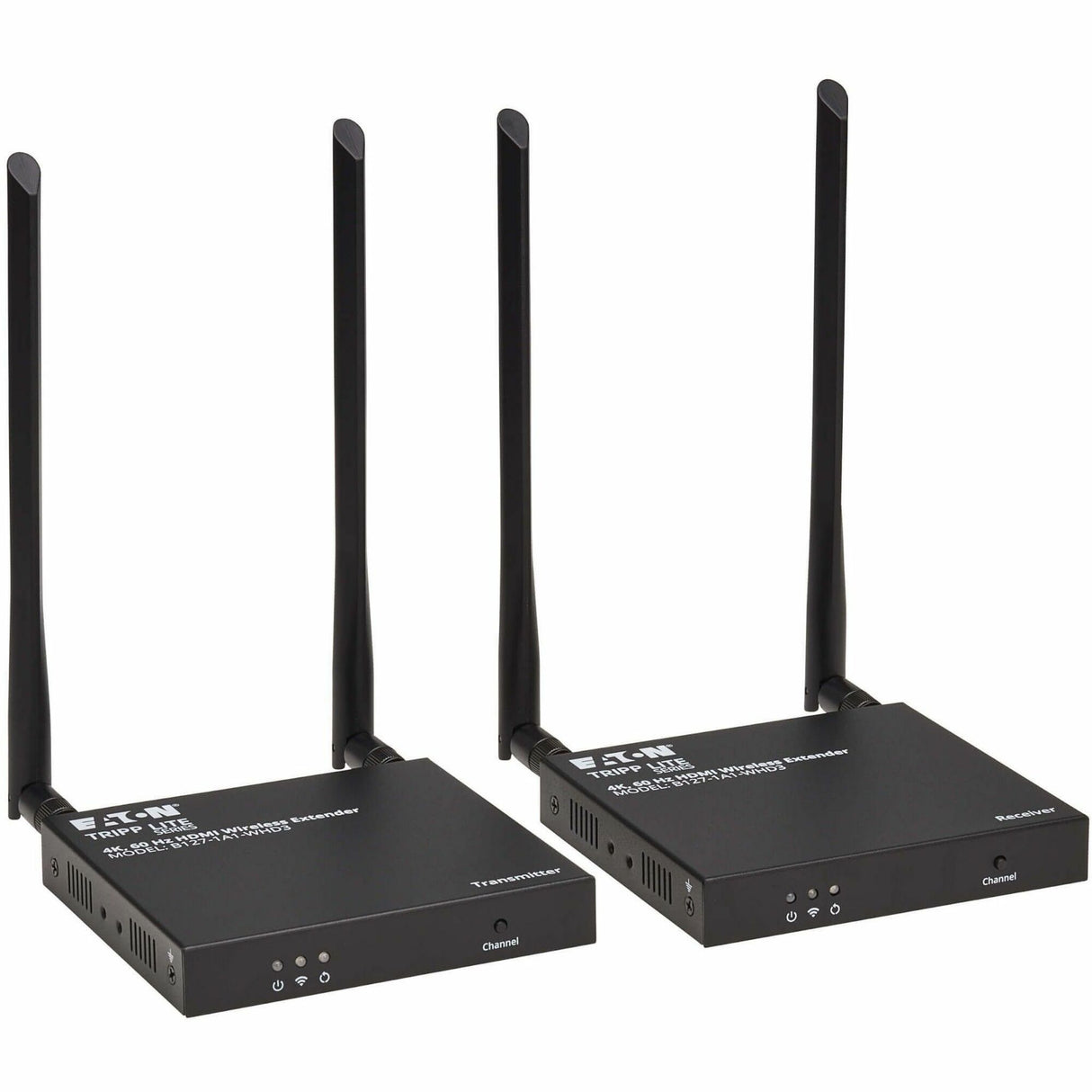 Eaton Tripp Lite Series HDMI over Wireless Extender Kit w IR, 4K 60 Hz, Wireless HDMI, Switchable Channel, Up to 164 ft. (50 m) — B127-1A1-WHD3