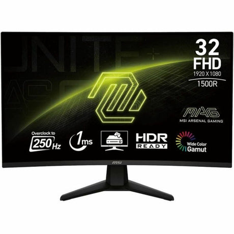 MSI MAG 32C6X 32" Class Full HD Curved Screen Gaming LED Monitor - 16:9 - Black — MAG32C6X