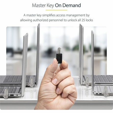 StarTech.com 25-Pack Universal Laptop Lock 6.6ft, Master Keyed Locking Cable, Security Cable, Compatible w/Noble Wedge&reg;/Nano/K-Slot — UNIVMK25-LAPTOP-LOCK