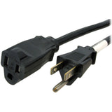 StarTech.com 6ft (1.8m) Heavy Duty Extension Cord, NEMA5-15R to NEMA5-15P Black Extension Cord, 15A 125V, 14AWG, Heavy Gauge Power Cable — PAC101146