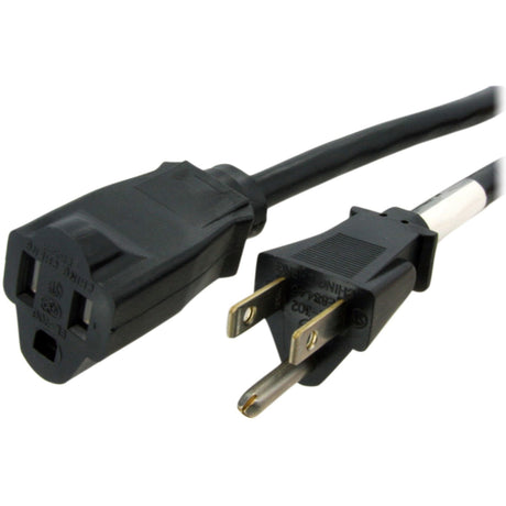 StarTech.com 6ft (1.8m) Heavy Duty Extension Cord, NEMA5-15R to NEMA5-15P Black Extension Cord, 15A 125V, 14AWG, Heavy Gauge Power Cable — PAC101146