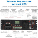 Eaton Tripp Lite Series 120VAC 24VDC 2000VA 1600W Extreme Temperature Network UPS for Industrial and Traffic Networks, 3U, Hardwire, TAA — SMART1524ET