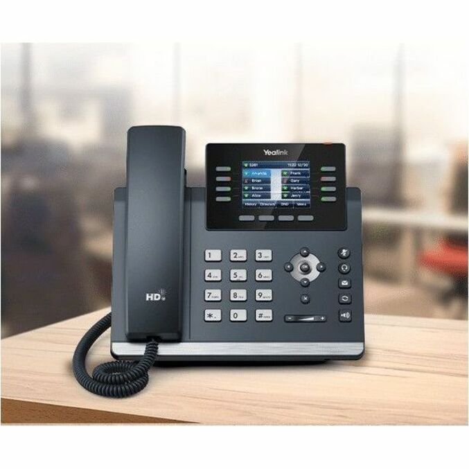 Yealink SIP-T44W IP Phone - Corded - Corded/Cordless - Bluetooth, Wi-Fi - Wall Mountable, Desktop - Classic Gray — 1301213