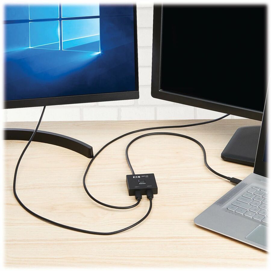 Eaton Tripp Lite Series 2x1 Bi-Directional USB-C Switch - 8K 60 Hz Video, HDCP Passthrough, USB 3.2 Gen 2, 100W PD Charging, Black — U415-002-BDS