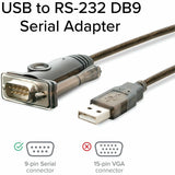 Plugable USB to Serial RS-232 Adapter (5ft) with COM Retention — PL2303-DB9