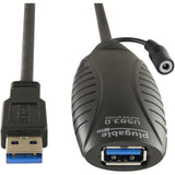 Plugable 10 Meter (32 Foot) USB 3.0 Active Extension Cable with AC Power Adapter and Back-Voltage Protection — USB3-10M-D