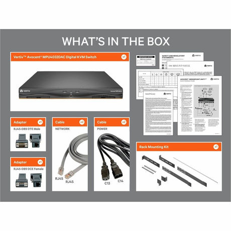 Vertiv Avocent MPU KVM Switch | 32 port | 4 Digital Path | Dual AC Power TAA — MPU4032DAC-400