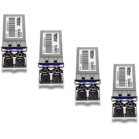 TRENDnet SFP Single-Mode LC Module 4-Pack; TEG-MGBS10/4; For Single Mode Fiber; Distances up to 10km(6.2 Miles); Gigabit SFP; Supports Up to 1.25Gbps; IEEE 802.3z Gigabit Ethernet; Lifetime Protection