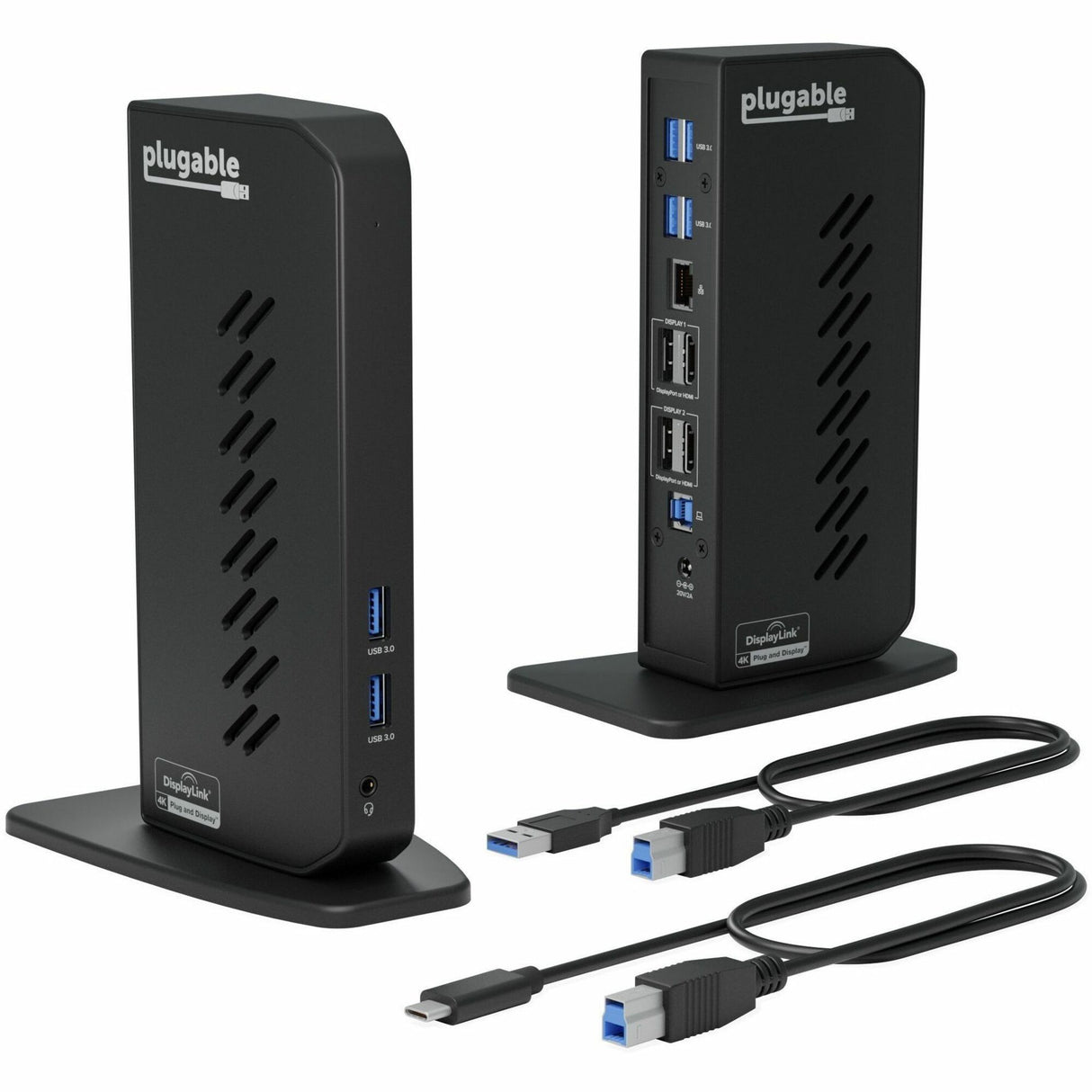 Plugable USB 3.0 and USB-C Dual 4K Display Docking Station with DisplayPort and HDMI for Windows and Mac — UD-6950Z