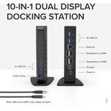 Plugable USB 3.0 and USB-C Dual 4K Display Docking Station with DisplayPort and HDMI for Windows and Mac — UD-6950Z