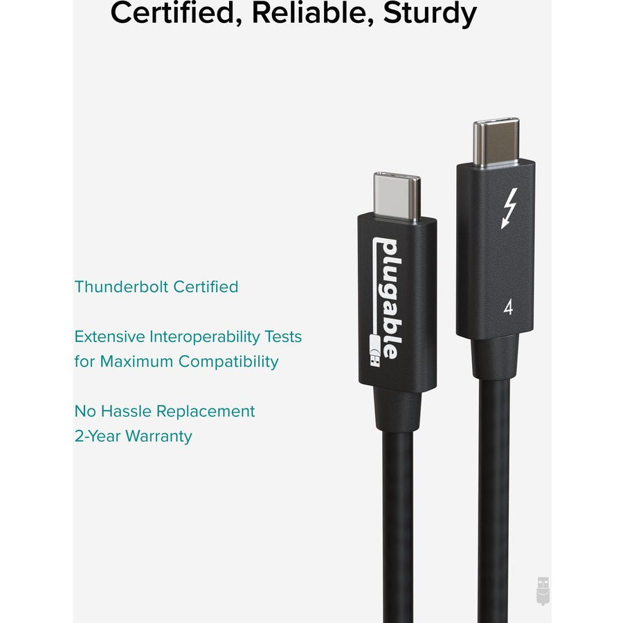 Plugable Thunderbolt 4 Cable [Thunderbolt Certified] — TBT4-40G2M