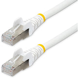 StarTech.com 5ft CAT6a Ethernet Cable, White Low Smoke Zero Halogen (LSZH) 10 GbE 100W PoE S/FTP Snagless RJ-45 Network Patch Cord — NLWH-5F-CAT6A-PATCH