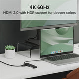 Plugable USB C Hub Multiport Adapter, 4 in 1, 100W Pass Through Charging USB C to HDMI 4K 60Hz — USBC-4IN1