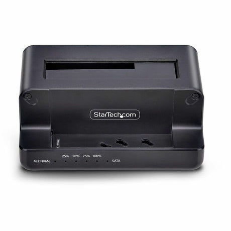 StarTech.com M.2 NVMe to 2.5/3.5" SATA Drive Duplicator, Dual Bay Standalone Cloner/Dock, Bidirectional NVMe to SATA/SATA to NVMe, TAA — N2-M2-SSD-DUPLICATOR