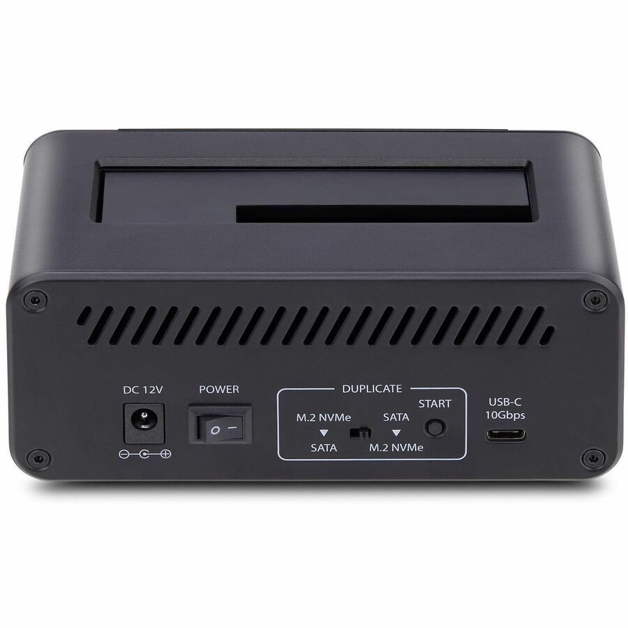 StarTech.com M.2 NVMe to 2.5/3.5" SATA Drive Duplicator, Dual Bay Standalone Cloner/Dock, Bidirectional NVMe to SATA/SATA to NVMe, TAA — N2-M2-SSD-DUPLICATOR