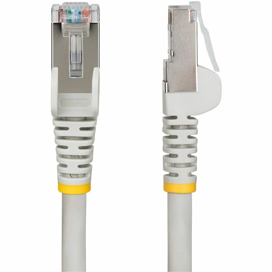 StarTech.com 6ft Gray CAT6a Ethernet Cable, Snagless RJ45, 10G, 100W PoE, S/FTP, LSZH, 27AWG Bare Copper, 500MHz, Shielded Network Patch Cord — NLGR-6F-CAT6A-PATCH