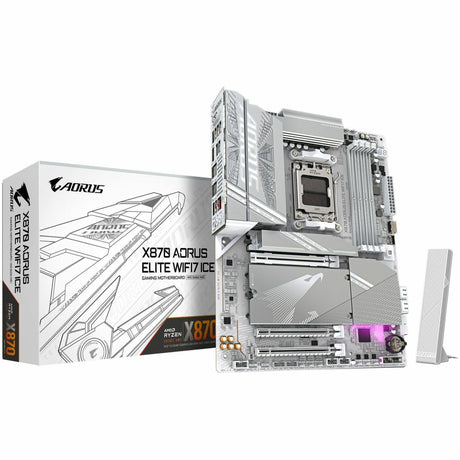 Aorus Ultra Durable X870 AORUS ELITE WIFI7 ICE Gaming Desktop Motherboard - AMD X870 Chipset - Socket AM5 - ATX — X870 A ELITE WF7 ICE