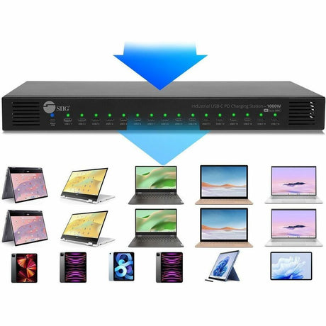 SIIG 16-Port Industrial USB-C PD Charging Station - 1000W - up to 10 USB-C 100W - up to 16 USB-C 60W — ID-US0C11-S1