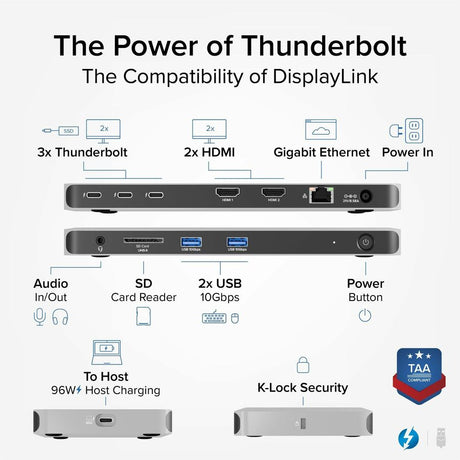 Plugable Thunderbolt 4 Dock for Quad Monitors 100W, Thunderbolt Docking Station — TBT-6950PD