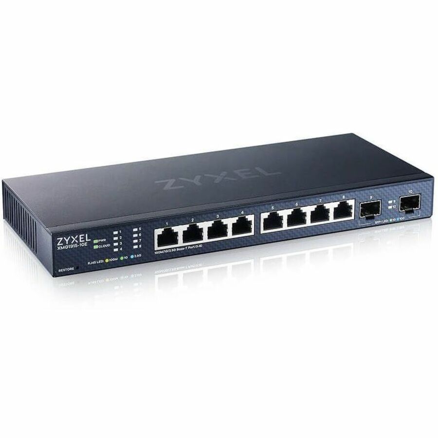 ZYXEL XMG1915-10E 8-Port 2.5G Multi-Gigabit Smart Nebula Cloud Managed Switch (Compact Design) with 2 10G SFP+ Uplinks | Fanless — XMG1915-10E