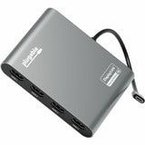 Plugable USB C to Quad HDMI 4K Adapter with 100W PD Pass-Though Power Delivery for Windows, Mac M1/M2/M3/M4, Thunderbolt, and USB-C Laptops — USBC-7400H4
