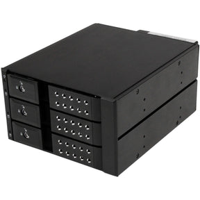 StarTech.com 3 Bay Aluminum Trayless Hot Swap Mobile Rack Backplane for 3.5in SAS II/SATA III - 6 Gbps HDD — HSB3SATSASBA