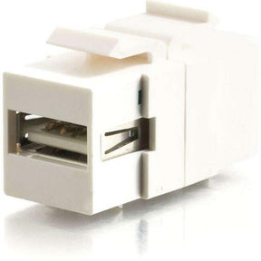 C2G Snap-In USB A/B Female Keystone Insert Module - White — 28751