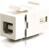 C2G Snap-In USB A/B Female Keystone Insert Module - White — 28751