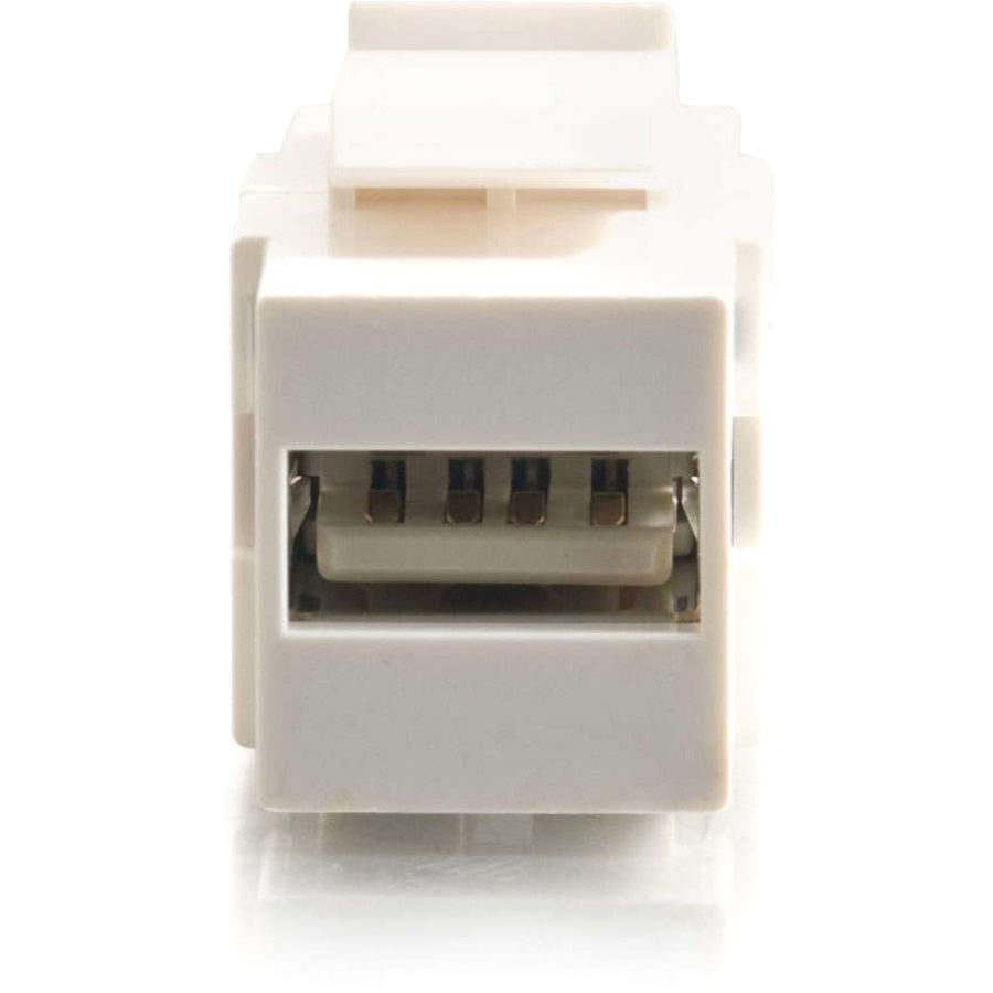 C2G Snap-In USB A/B Female Keystone Insert Module - White — 28751