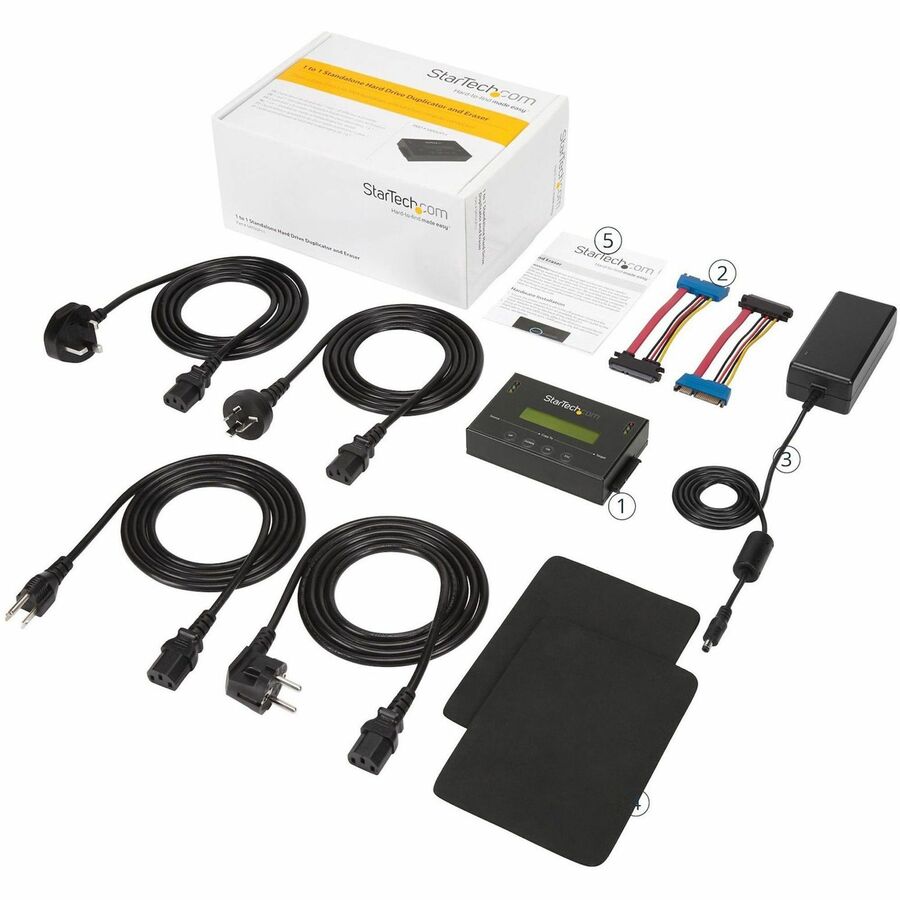 StarTech.com 1:1 Standalone Hard Drive Duplicator & Eraser, SATA HDD / SSD Disk Cloner / Copier / Wiper / Sanitizer, TAA Compliant — SATDUP11