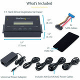 StarTech.com 1:1 Standalone Hard Drive Duplicator & Eraser, SATA HDD / SSD Disk Cloner / Copier / Wiper / Sanitizer, TAA Compliant — SATDUP11