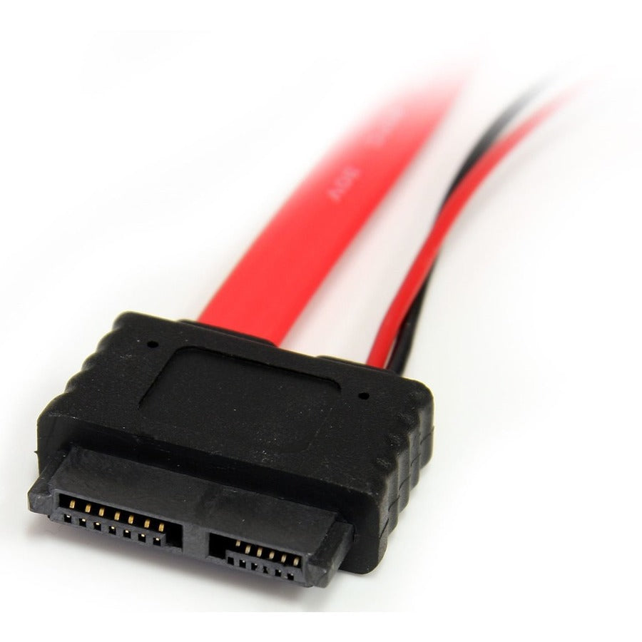 StarTech.com 20in Slimline SATA to SATA with LP4 Power Cable Adapter — SLSATAF20