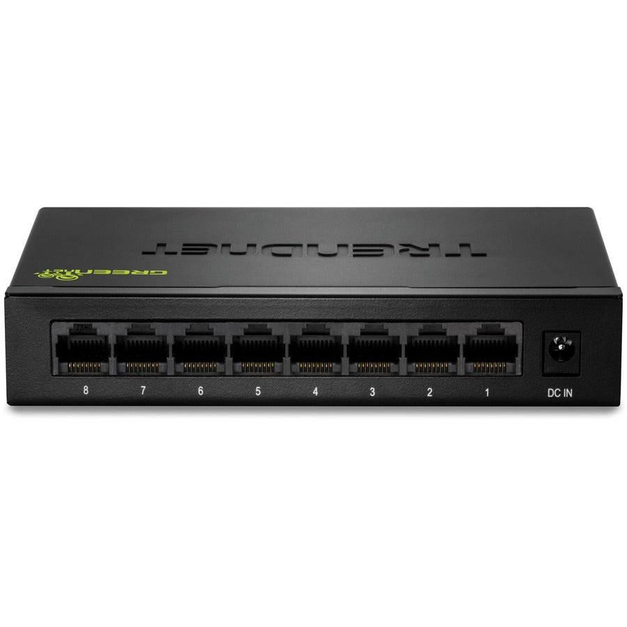 TRENDnet 8-Port Gigabit GREENnet Switch, Ethernet Network Switch, TEG-S82G, 8 x 10-100-1000 Mbps Gigabit Ethernet Ports, Ethernet Splitter, 16 Gbps, Metal, Lifetime Protection, Black — TEG-S82g
